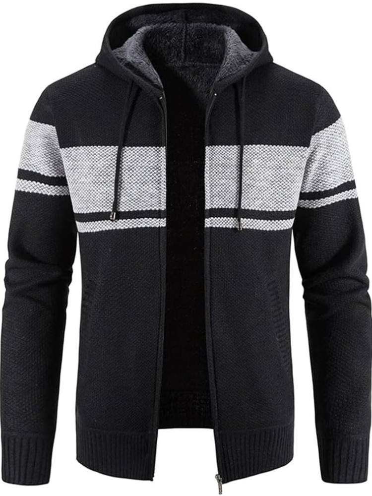 Men's Zip-Up Hoodie Cardigan with Lined Interior, Adjustable Drawstring Hood, and Comfortable Fit - Perfect for Casual Wear and Outdoor Activities
