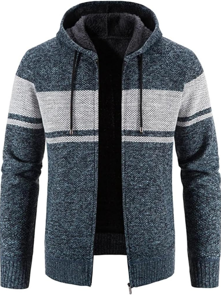 Men's Zip-Up Hoodie Cardigan with Lined Interior, Adjustable Drawstring Hood, and Comfortable Fit - Perfect for Casual Wear and Outdoor Activities