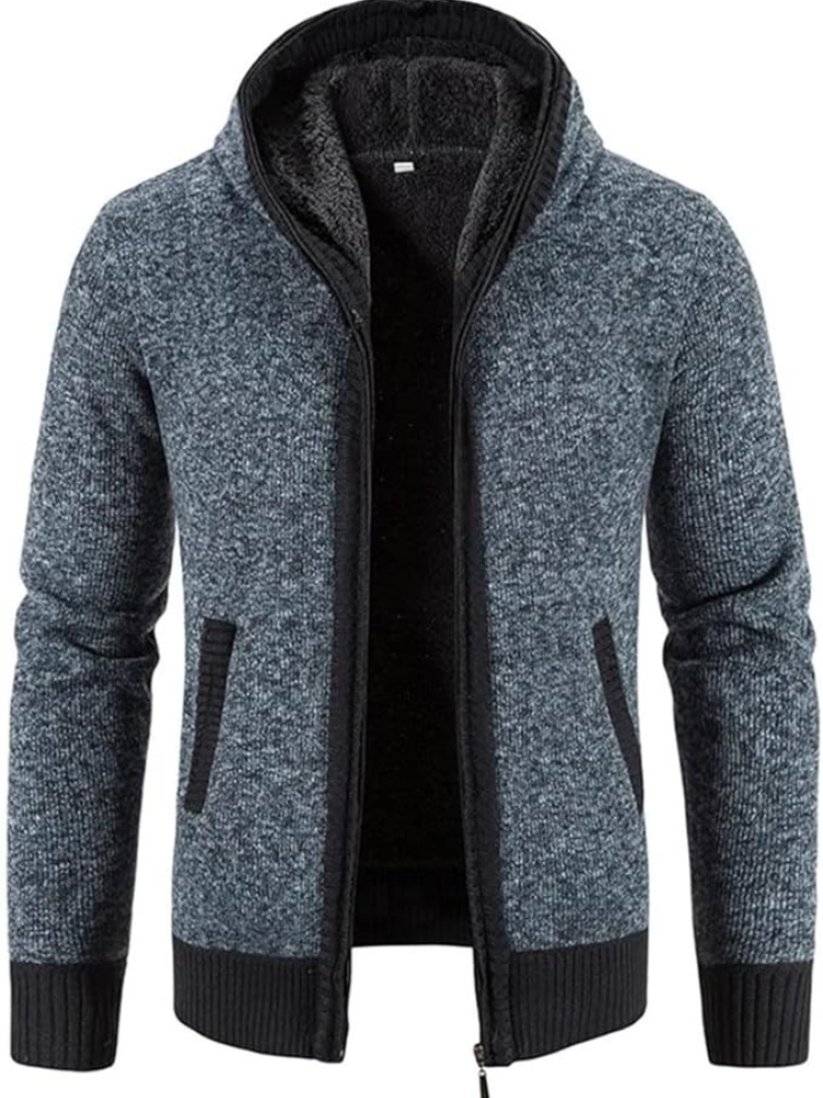 Men's Zip-Up Hoodie Cardigan with Lined Interior, Adjustable Drawstring Hood, and Comfortable Fit - Perfect for Casual Wear and Outdoor Activities