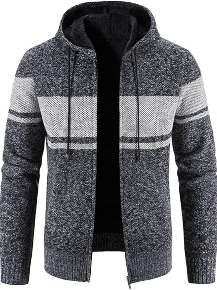Men's Zip-Up Hoodie Cardigan with Lined Interior, Adjustable Drawstring Hood, and Comfortable Fit - Perfect for Casual Wear and Outdoor Activities