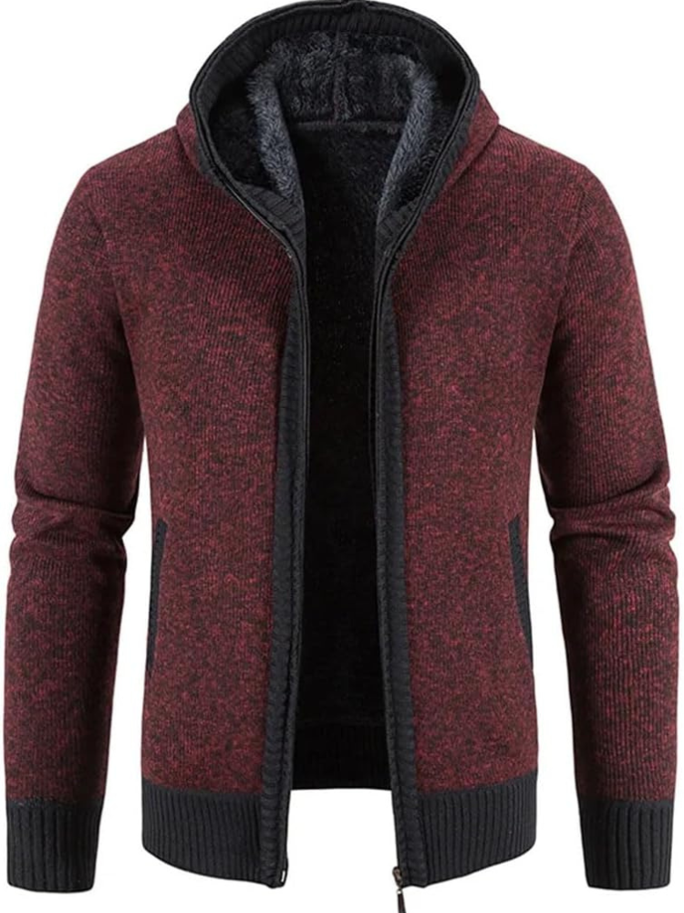 Men's Zip-Up Hoodie Cardigan with Lined Interior, Adjustable Drawstring Hood, and Comfortable Fit - Perfect for Casual Wear and Outdoor Activities
