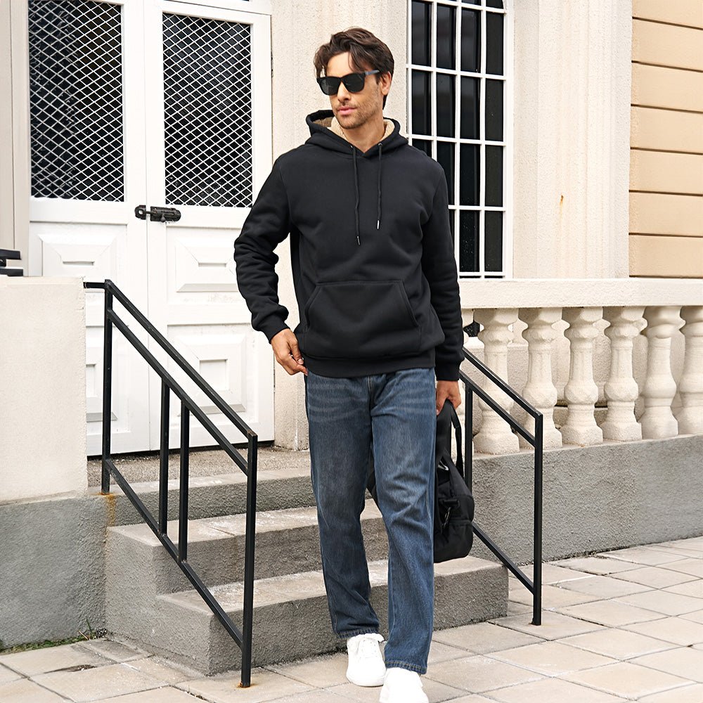 Men's Fleece Pullover Hoodie Sweatshirt - Cozy Warmth & Style for Everyday Wear
