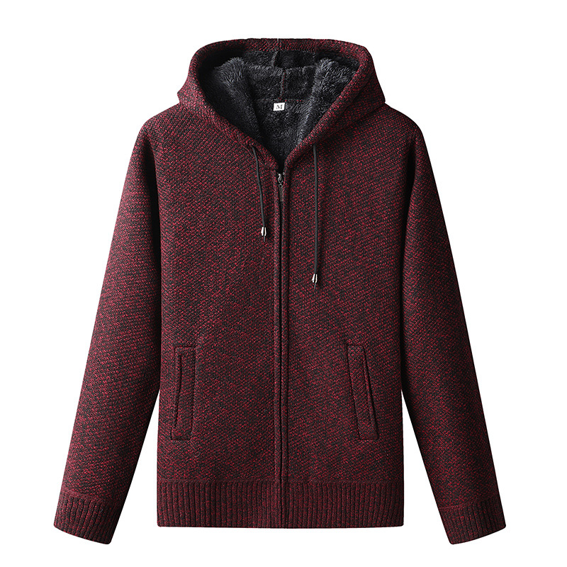 Men's Soft Lined Knitted Zip-Up Hoodie Cardigan with Hood - Cozy & Stylish Outerwear for Every Season