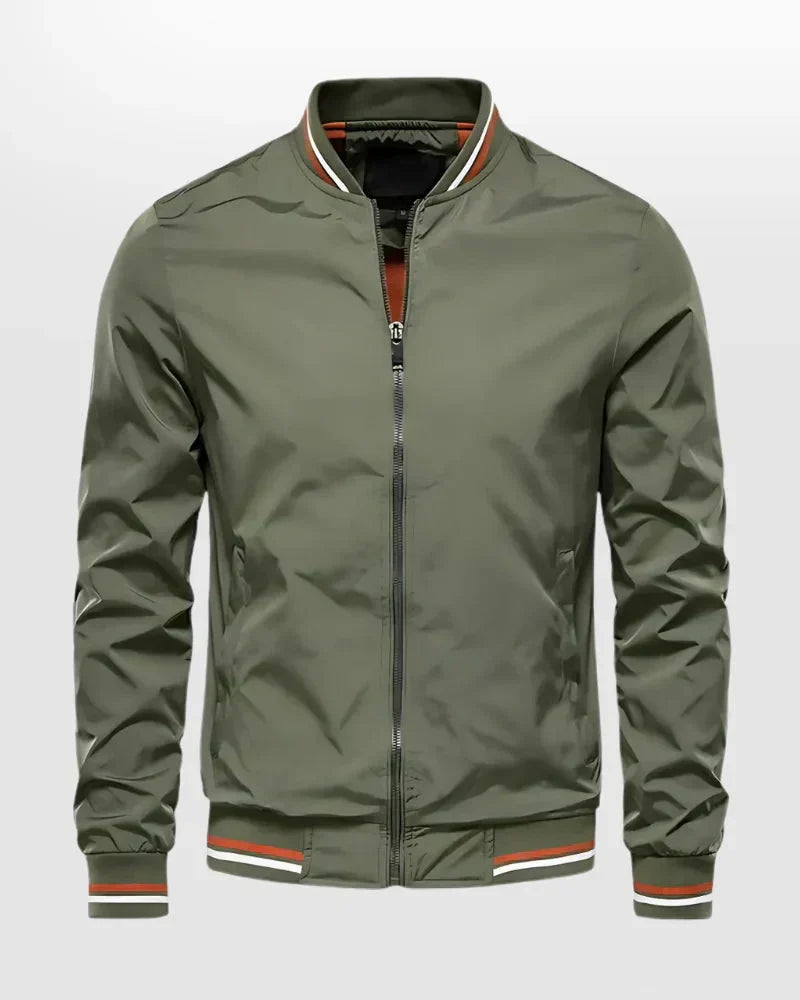 Men's Lightweight Striped Bomber Jacket for Summer - Stylish & Breathable Outerwear
