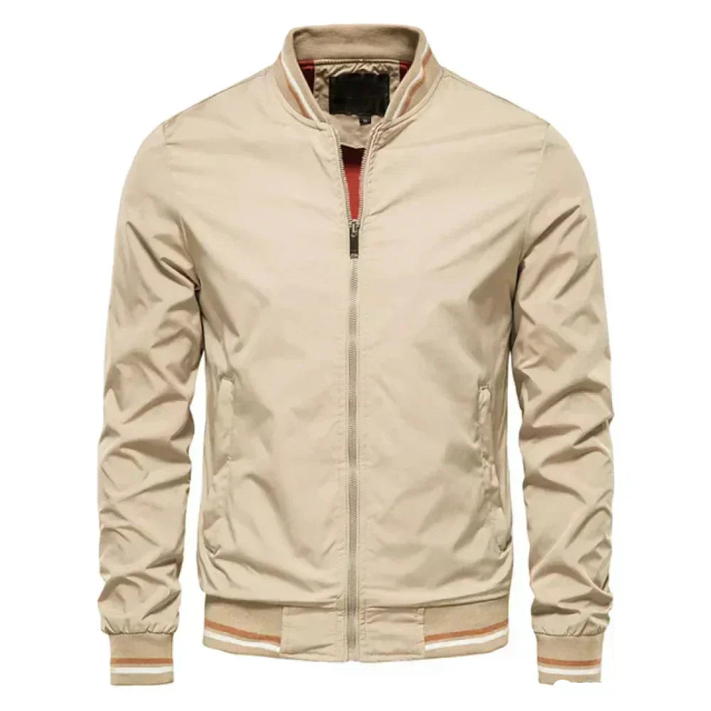 Men's Lightweight Striped Bomber Jacket for Summer - Stylish & Breathable Outerwear