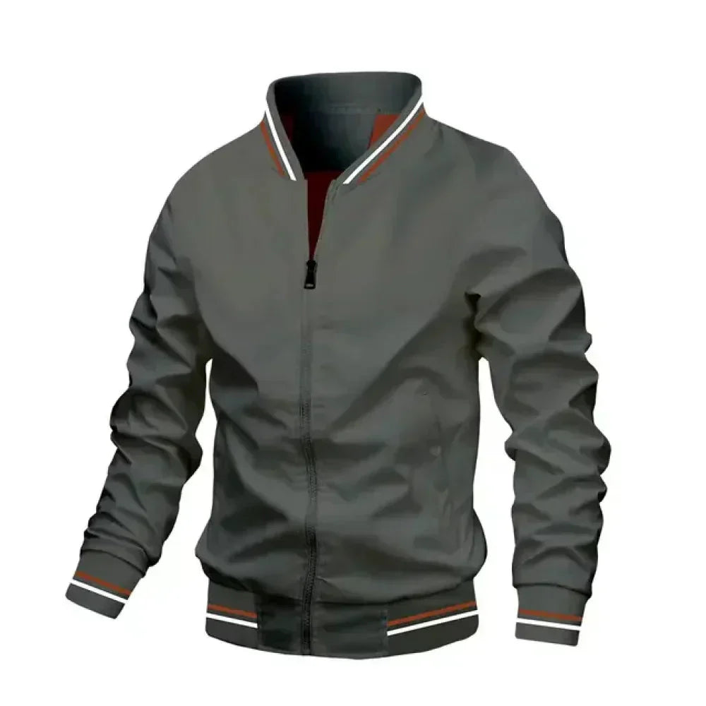 Men's Lightweight Striped Bomber Jacket for Summer - Stylish & Breathable Outerwear