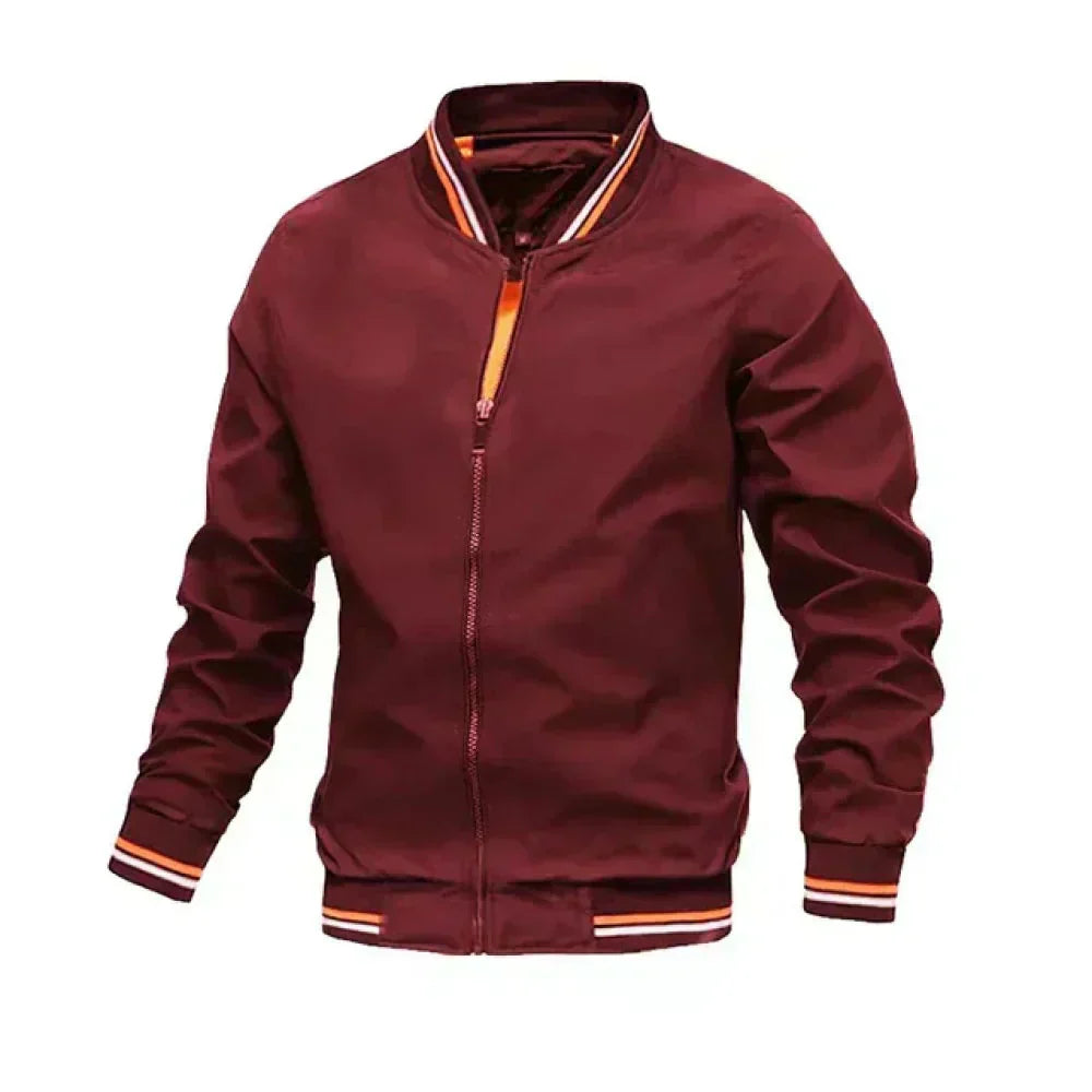 Men's Lightweight Striped Bomber Jacket for Summer - Stylish & Breathable Outerwear