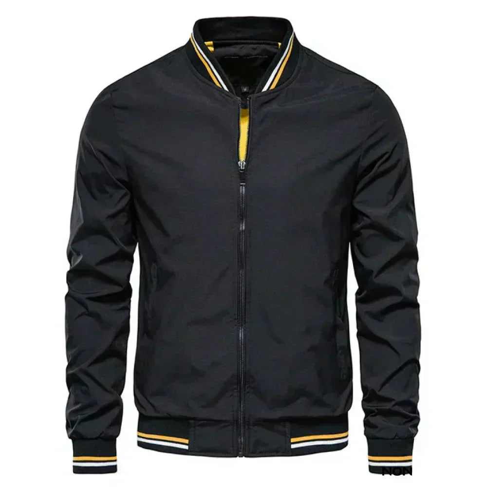 Men's Lightweight Striped Bomber Jacket for Summer - Stylish & Breathable Outerwear