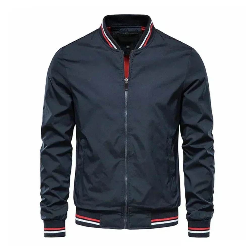 Men's Lightweight Striped Bomber Jacket for Summer - Stylish & Breathable Outerwear