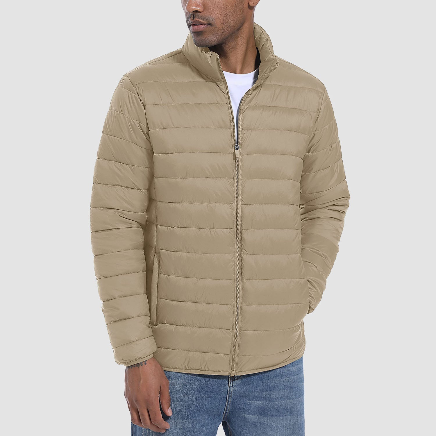 Men's Lightweight Water-Repellent Puffer Jacket - Stylish Winter Coat for Ultimate Warmth and Comfort
