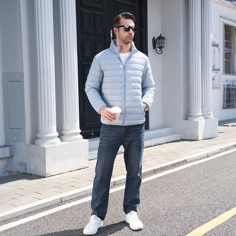 Men's Lightweight Water-Repellent Puffer Jacket - Stylish Winter Coat for Ultimate Warmth and Comfort