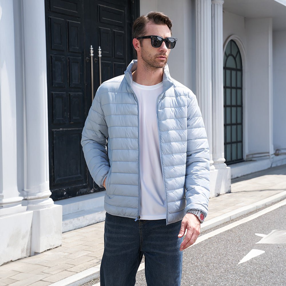 Men's Lightweight Water-Repellent Puffer Jacket - Stylish Winter Coat for Ultimate Warmth and Comfort