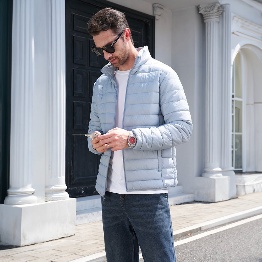 Men's Lightweight Water-Repellent Puffer Jacket - Stylish Winter Coat for Ultimate Warmth and Comfort