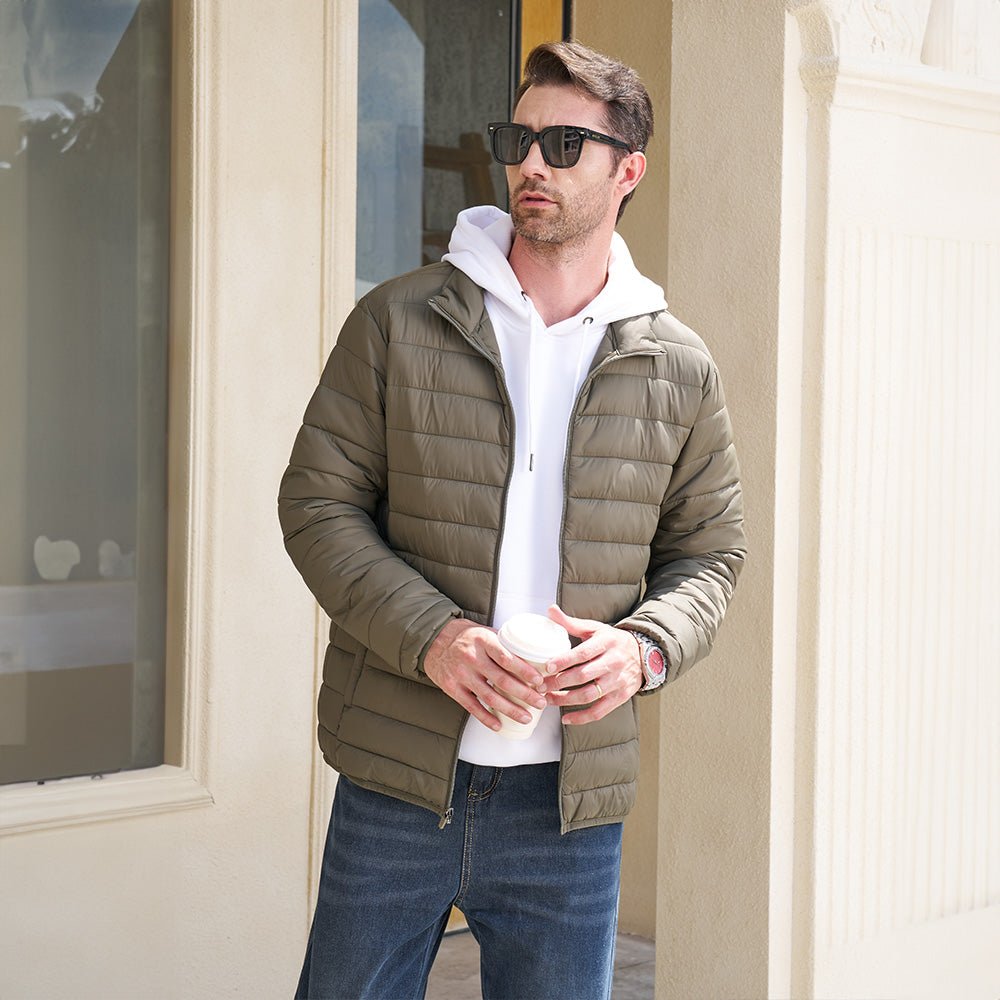 Men's Lightweight Water-Repellent Puffer Jacket - Stylish Winter Coat for Ultimate Warmth and Comfort