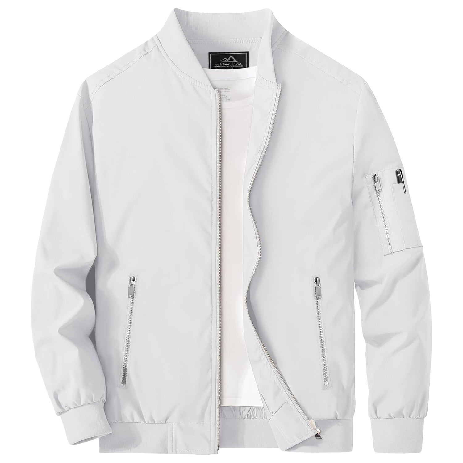 Men's Lightweight Zip-Up Bomber Jacket - Stylish Casual Windbreaker for All Seasons