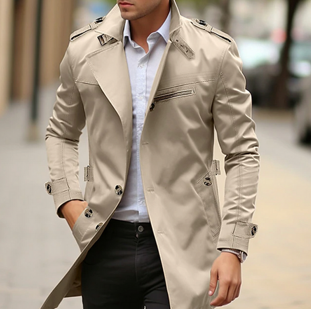 Men's Premium Cotton Trench Coat - Stylish & Lightweight Spring Outerwear for Effortless Elegance