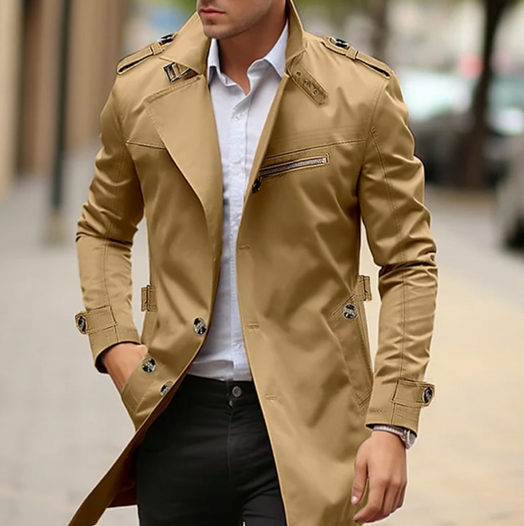 Men's Premium Cotton Trench Coat - Stylish & Lightweight Spring Outerwear for Effortless Elegance
