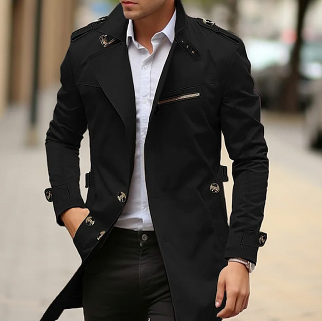 Men's Premium Cotton Trench Coat - Stylish & Lightweight Spring Outerwear for Effortless Elegance