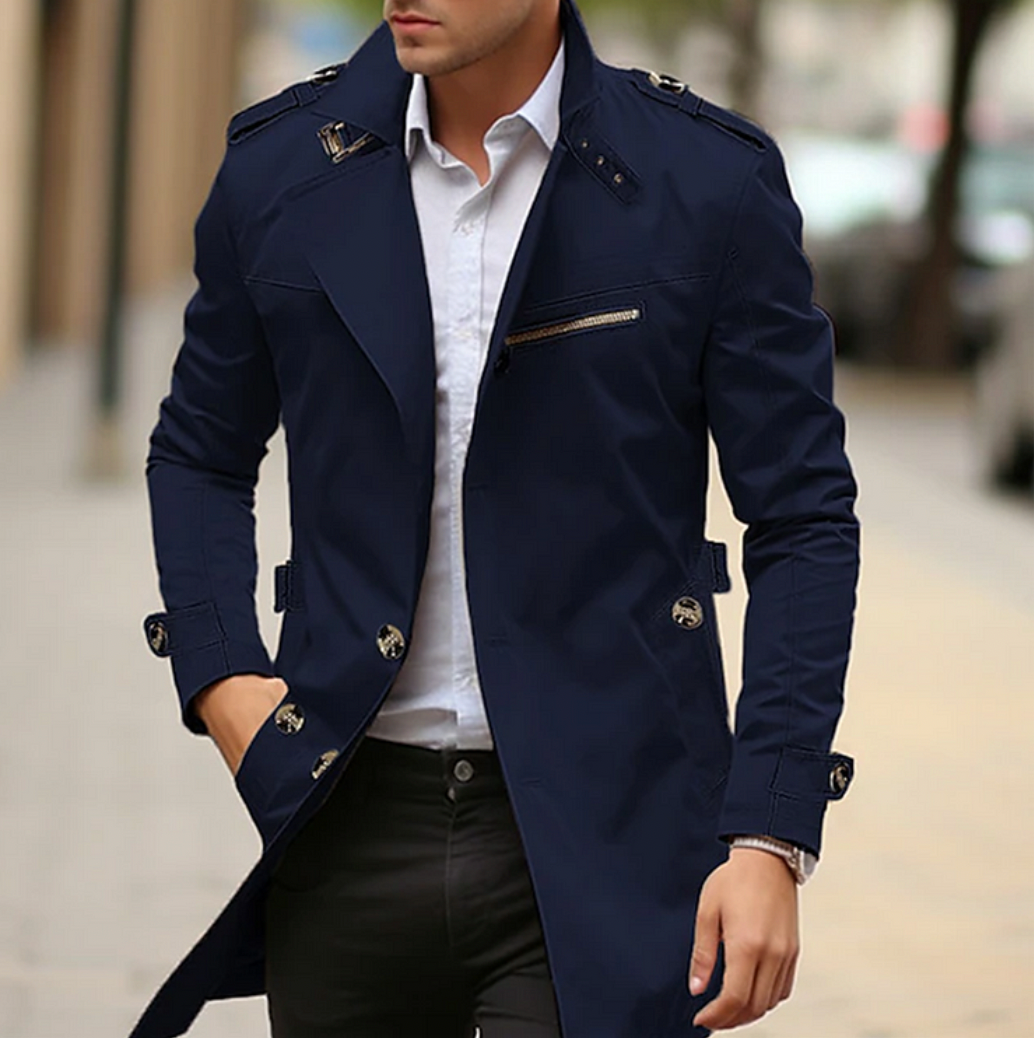 Men's Premium Cotton Trench Coat - Stylish & Lightweight Spring Outerwear for Effortless Elegance