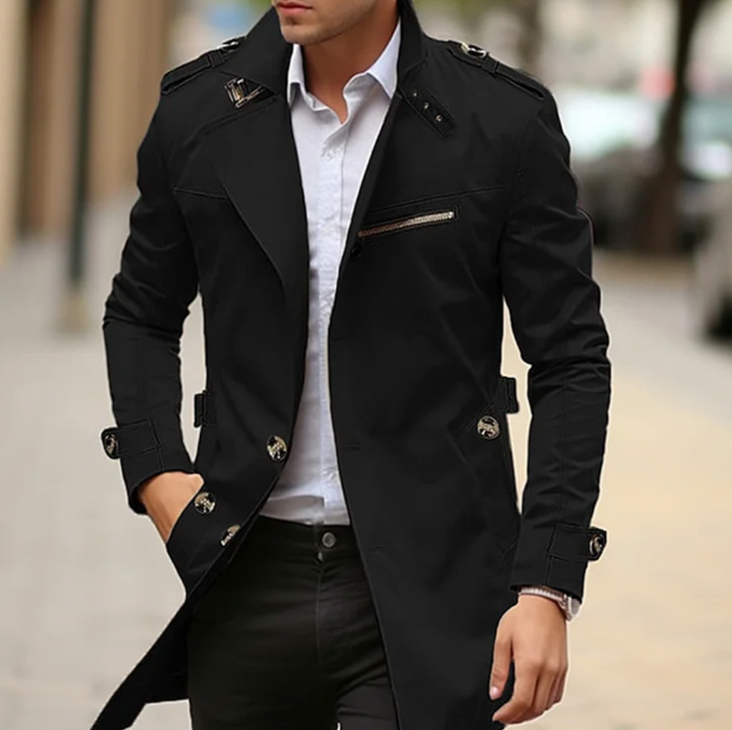 Men's Premium Cotton Trench Coat - Stylish & Lightweight Spring Outerwear for Effortless Elegance