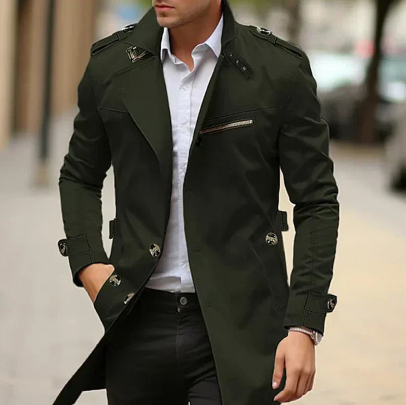 Men's Premium Cotton Trench Coat - Stylish & Lightweight Spring Outerwear for Effortless Elegance