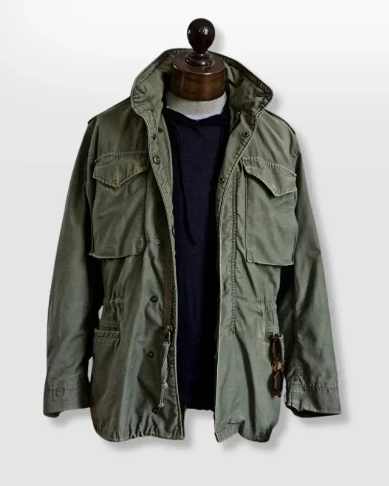 Men's Vintage Cotton Field Jacket - Adjustable Waist for a Perfect Fit | Classic Outdoor Style