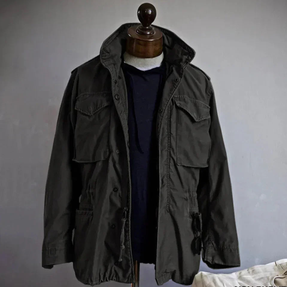 Men's Vintage Cotton Field Jacket - Adjustable Waist for a Perfect Fit | Classic Outdoor Style