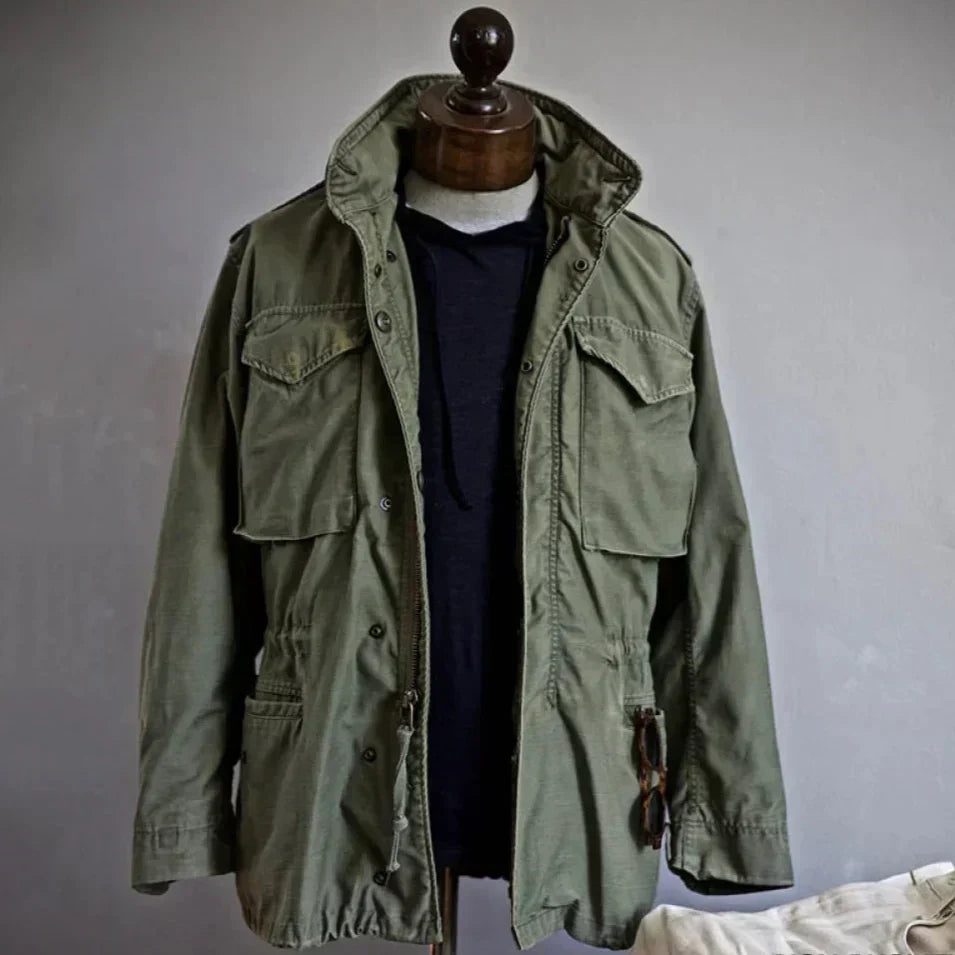 Men's Vintage Cotton Field Jacket - Adjustable Waist for a Perfect Fit | Classic Outdoor Style