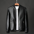 Men's Vintage Leather Bomber Jacket with Secure Pockets – Classic Style & Durable Design