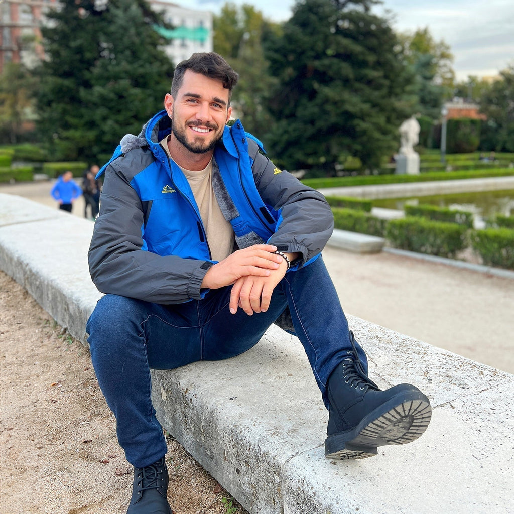 Men's Water-Resistant Ski Jacket - Insulated Fleece Lined Winter Coat for Cold Weather