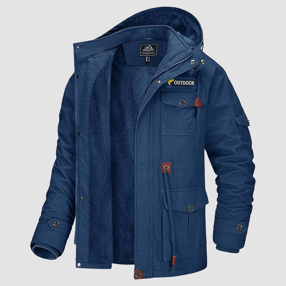 Men's Fleece-Lined Winter Military Parka Jacket - Warm, Waterproof & Stylish Outerwear for Cold Weather