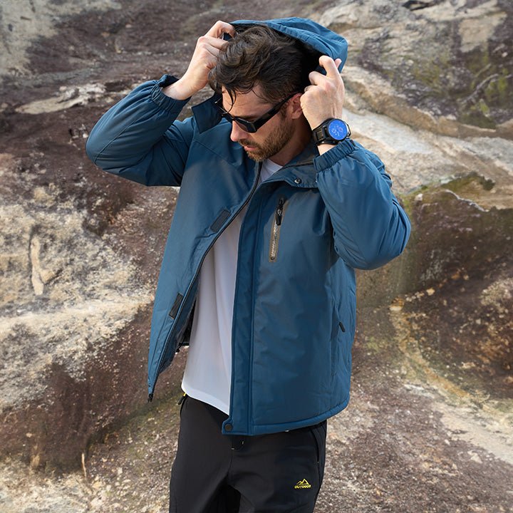Men's Water-Resistant Winter Coat - Insulated Ski & Snow Jacket with Adjustable Hood