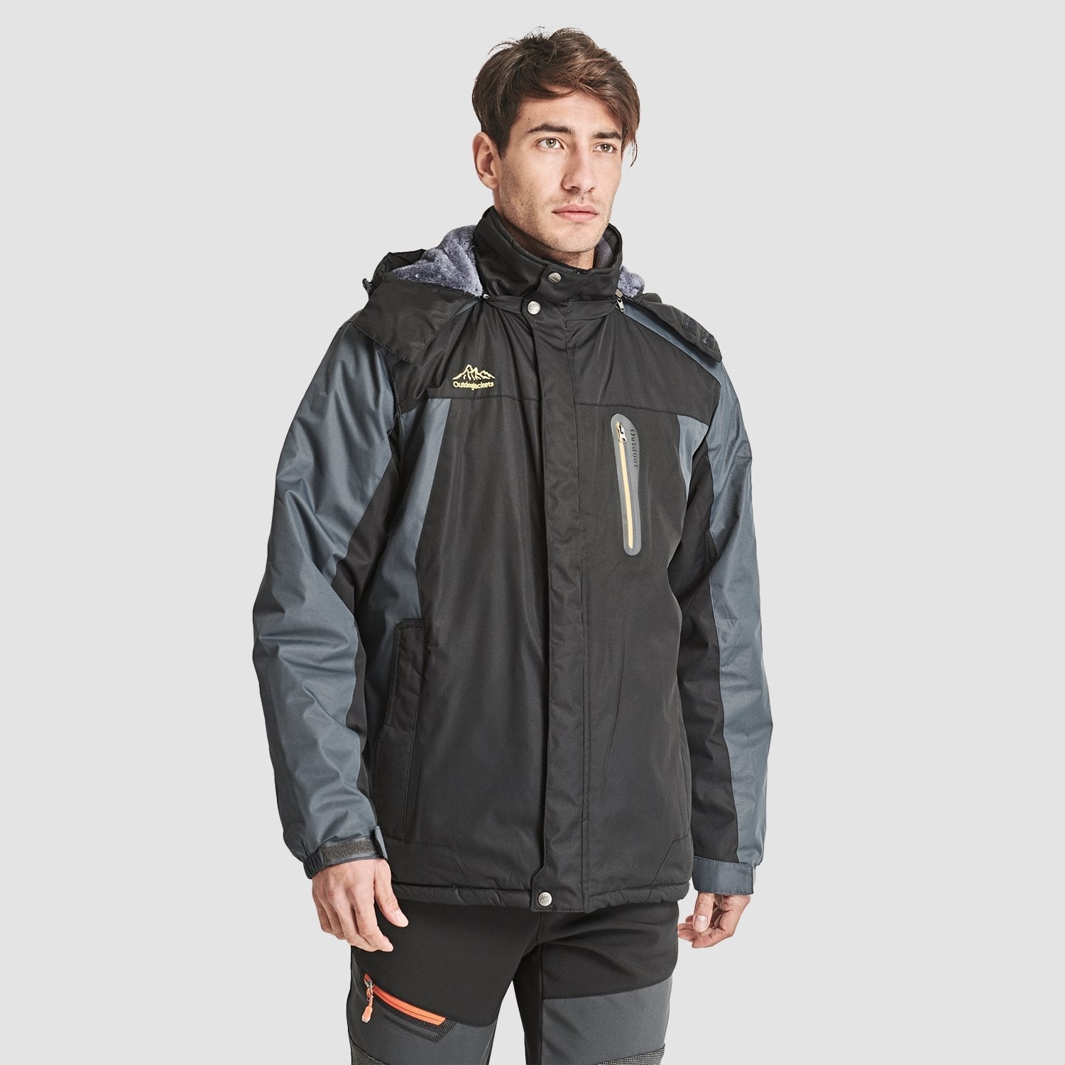 Men's Water-Resistant Ski Jacket - Insulated Fleece Lined Winter Coat for Cold Weather