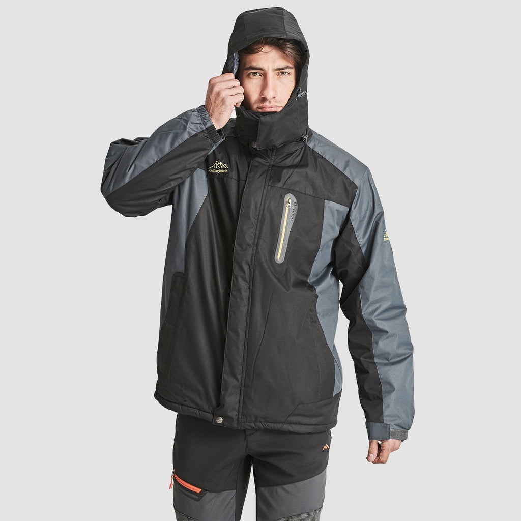 Men's Water-Resistant Ski Jacket - Insulated Fleece Lined Winter Coat for Cold Weather