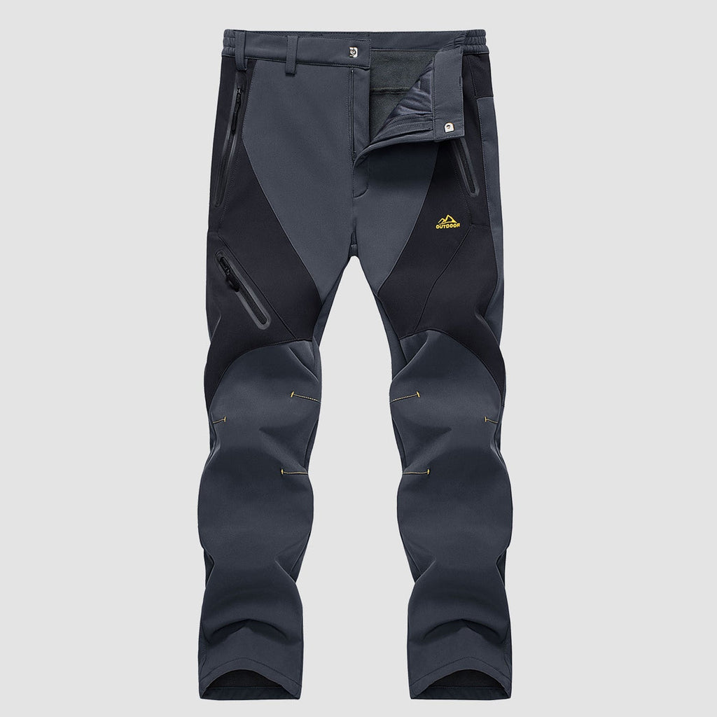 Men's Waterproof Snow Pants - Fleece-Lined, Zip Pockets, Insulated Winter Gear