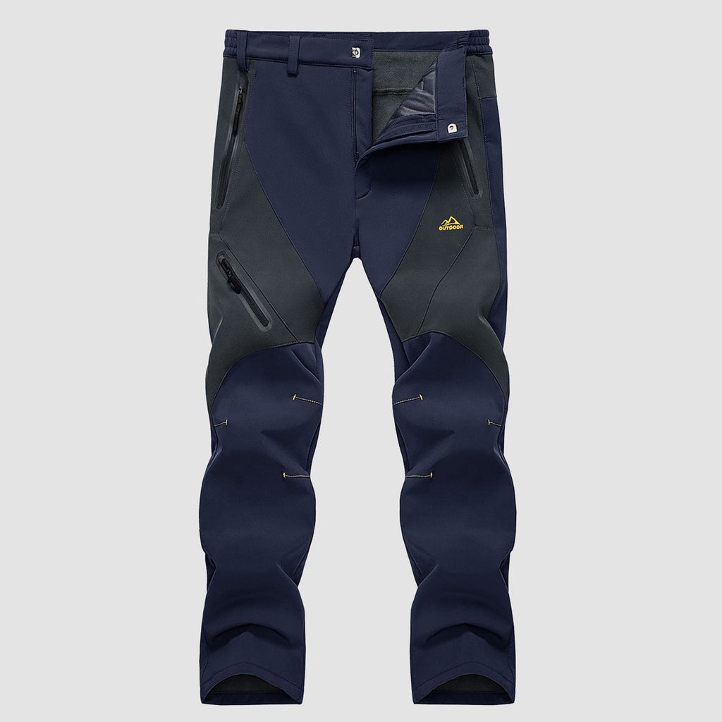 Men's Waterproof Snow Pants - Fleece-Lined, Zip Pockets, Insulated Winter Gear