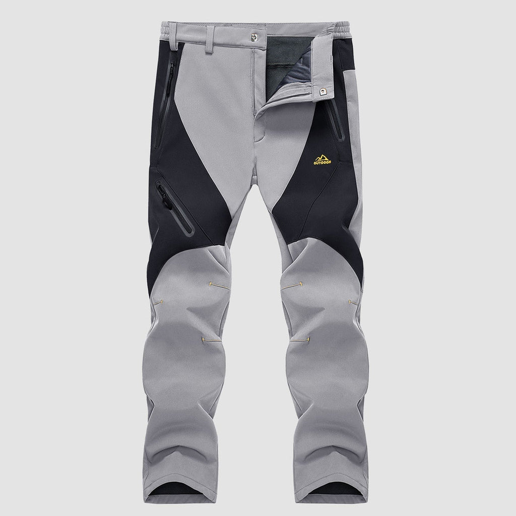 Men's Waterproof Snow Pants - Fleece-Lined, Zip Pockets, Insulated Winter Gear