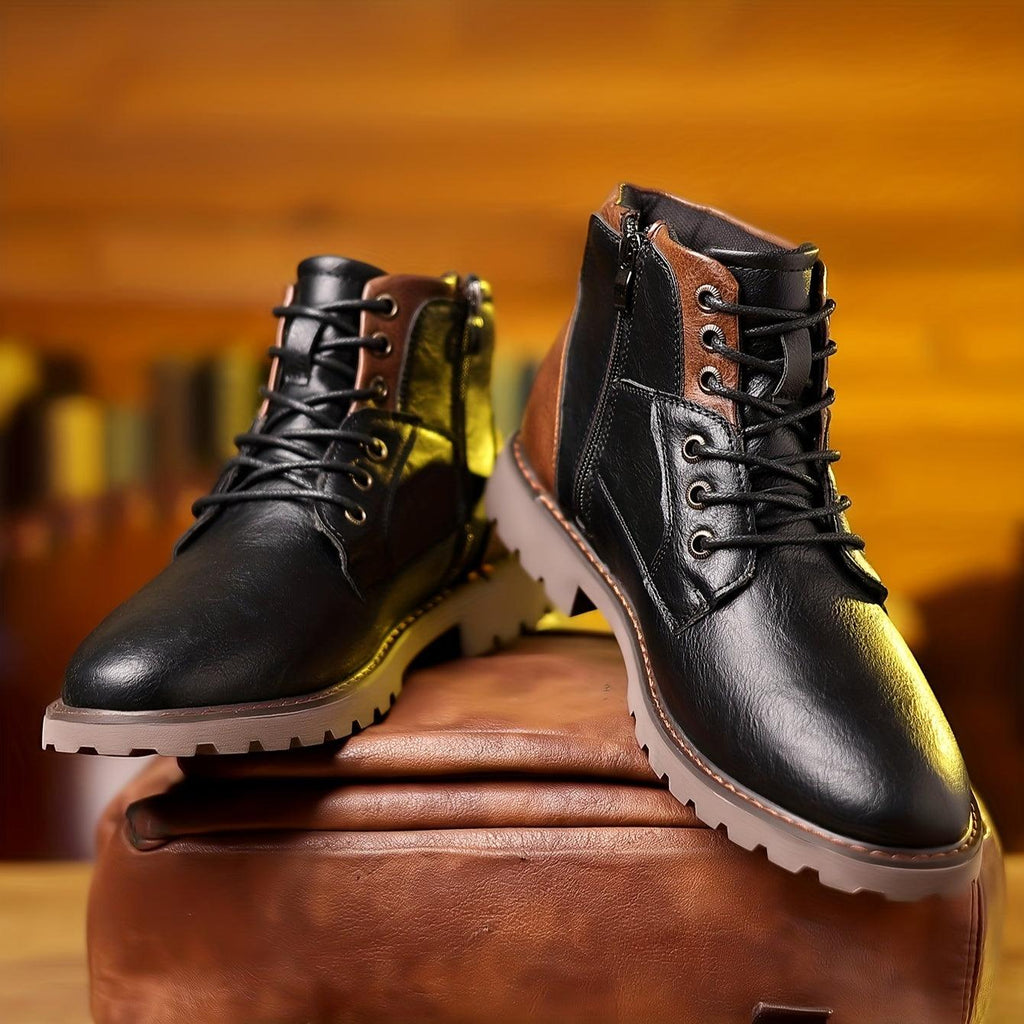 Men's Elegant Zipper Dress Boots - Stylish & Durable Footwear for Formal Occasions