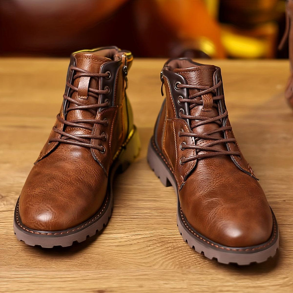 Men's Elegant Zipper Dress Boots - Stylish & Durable Footwear for Formal Occasions