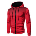 Men's Sporty Zip-Up Hoodie with Gradient Dot Print & Adjustable Drawstring Hood - Perfect for Active Lifestyle